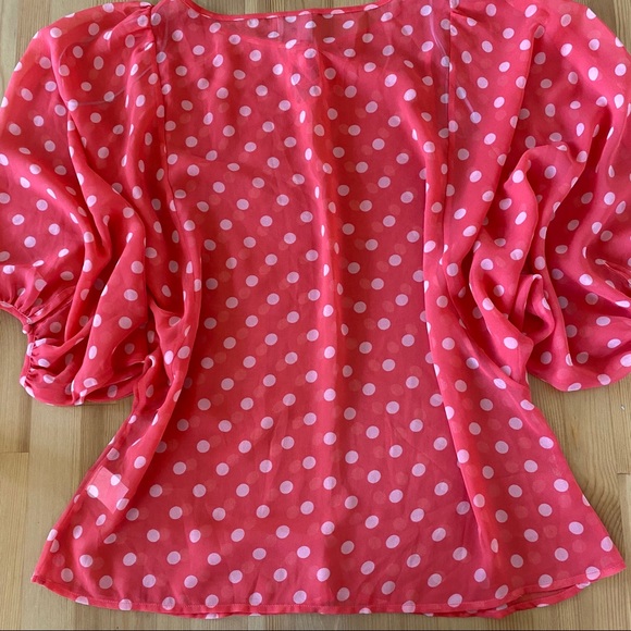 NWOT Anthropologie Polka Dot Sheer Blouse - Picture 3 of 13